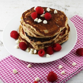 Raspberry White Chocolate Pancakes