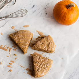 Pumpkin Scones with a Maple Glaze