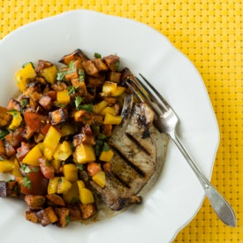 Pork Chops with Sweet Potato Salsa