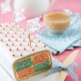 Baby Reveal Battenburg Cake