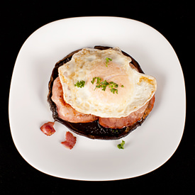 Mushroom, Bacon and Egg Stack