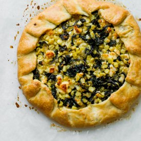 Savory Kale, Corn & Feta Galette