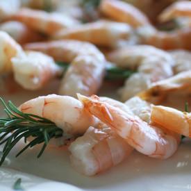 Herb Coated Shrimp & Rosemary Sprig