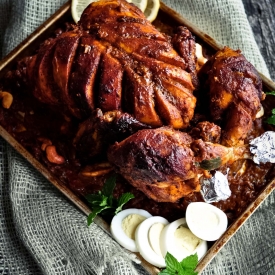 Stuffed Chicken Roast with Gravy