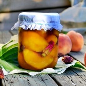 Pickled Peaches with Rose