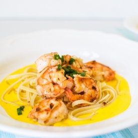 Shrimp with Saffron Sauce