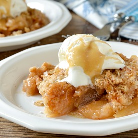 Skillet Salted Caramel Apple Crisp