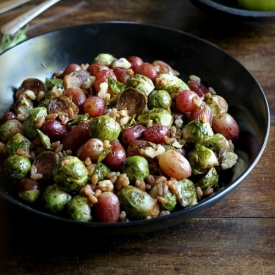 Brussels Sprouts, Grapes, Farro