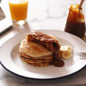 Banana Pancakes with Salted Caramel