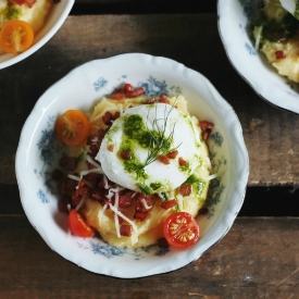 Grits + Poached Egg + Dill Oil