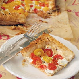 Cherry Tomato & Goat Cheese Tart