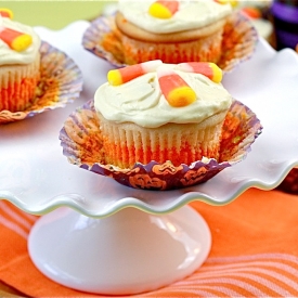 Skinny Candy Corn Cupcakes