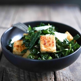 Kale Caesar with Millet Croutons