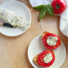 Crostini with Garlic & Basil Butter