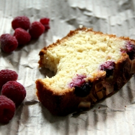 Coconut Cake with Raspberries