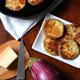 Garlic Parmesan Fried Eggplant