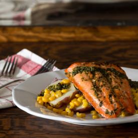 Salmon New Potatoes and Corn Salad