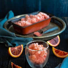 Mimosa Sorbet with Blood Oranges