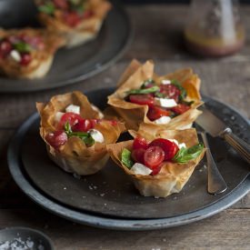 Caprese Salad in Phyllo Baskets