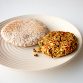 Mung Bean, Carrot & Oat Burger