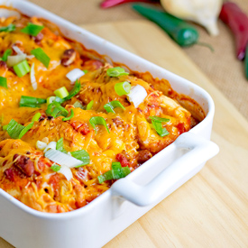 Cheesy Cheesy Chili Dog Casserole