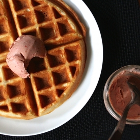 Strawberry Balsamic Butter Waffles