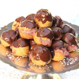 Raspberry Cream Profiterole