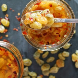 Quick Pickled Golden Raisins