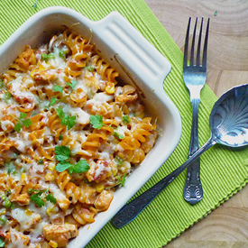 Creamy Chicken & Tomato Pasta Bake