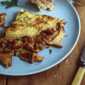 Omelette with Chanterelle Mushrooms