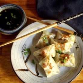 Chunky Edamame Wontons