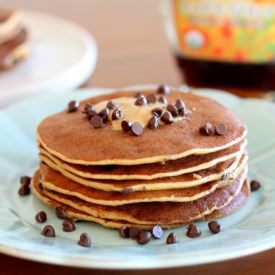 Banana, PB & Chocolate Pancakes