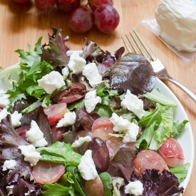 Warm Grape and Goat Cheese Salad