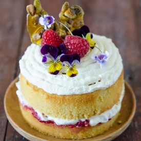 Raspberry & Pistachio Buttercake