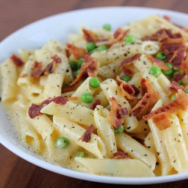 Bacon and Pea Mac and Cheese