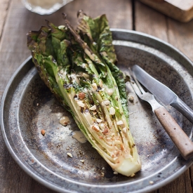 Grilled Romaine with Almonds