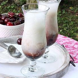 Black Cherry Champagne Floats