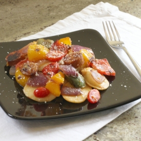 Cheesy Three-Pepper Ravioli