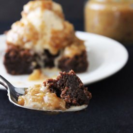 German Chocolate Brownie Sundaes