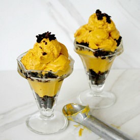 Pumpkin Ice Cream Brownie Parfait