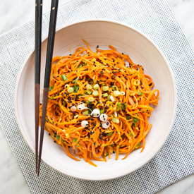 Carrot Noodles in Peanut Sauce