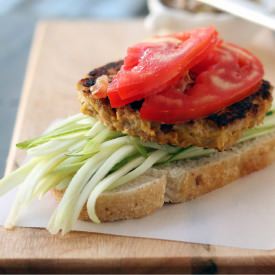 Tuna Burger on Sourdough Bread