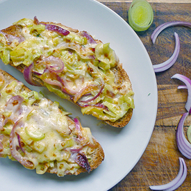 Cheesy Leek and Red Onion Toasties