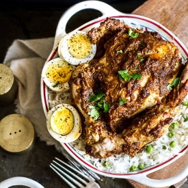 Steamed Masala Chicken & Pea rice