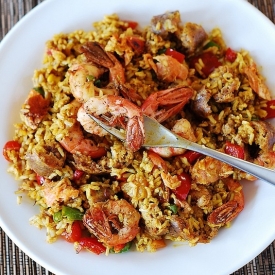 Paella with Chicken & Shrimp