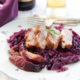 Roast Pork Belly and German Cabbage