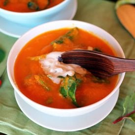 Carrot Soup with Greens