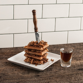 Pulled Pork Waffle Stack