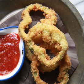 Pepper Rings with Homemade Ketchup