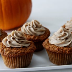 Pumpkin Cupcakes with Chai Frosting